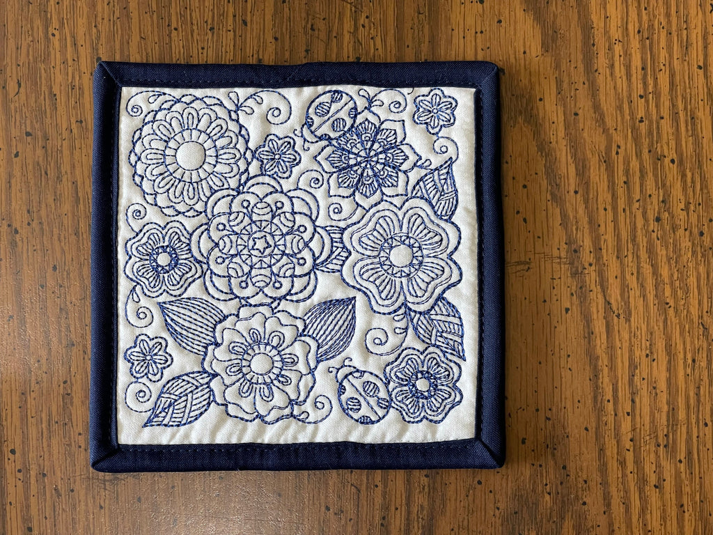 Quilted Fabric Coasters: Reversible Cotton Coaster Set