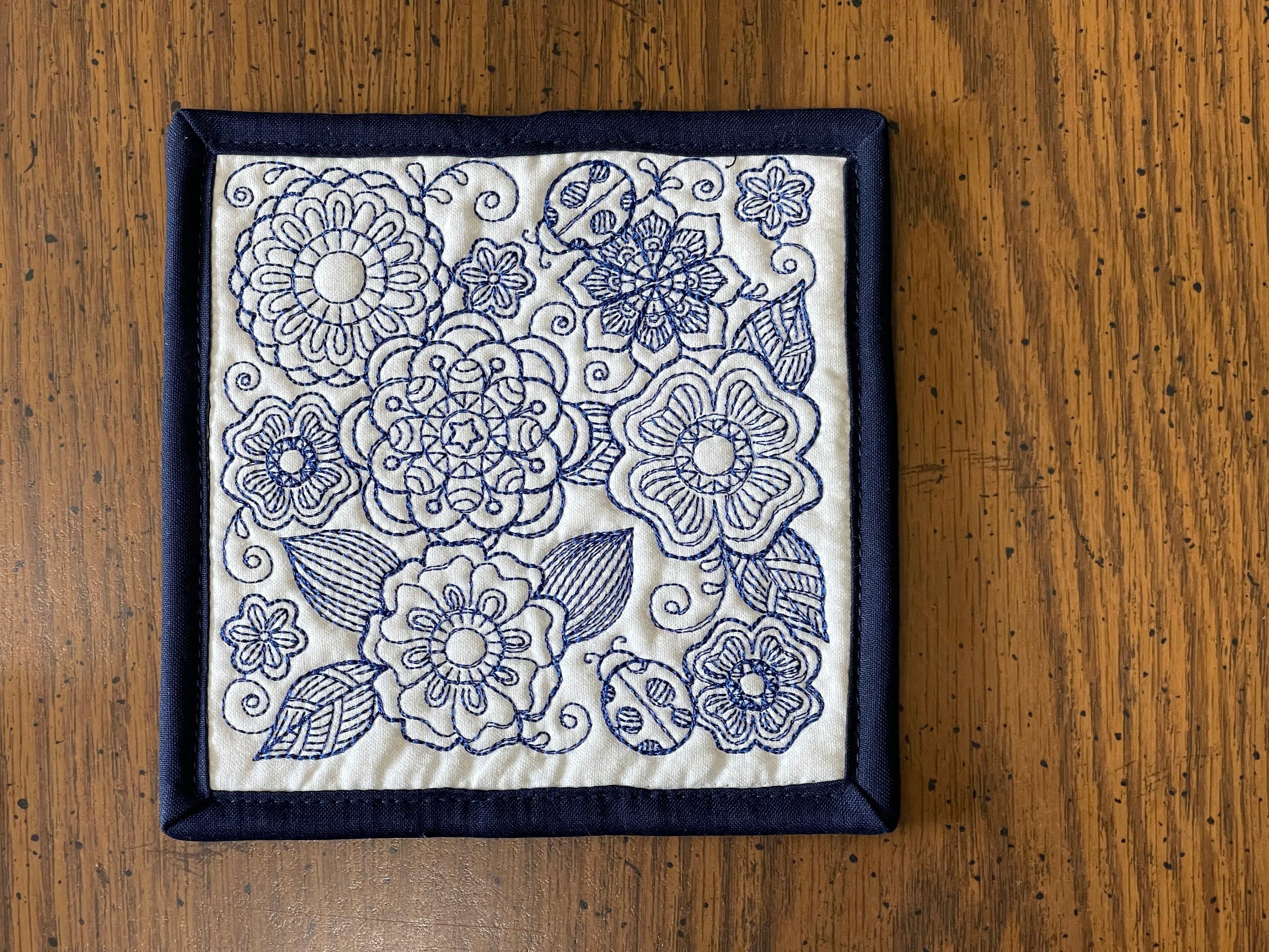 Quilted Fabric Coasters: Reversible Cotton Coaster Set