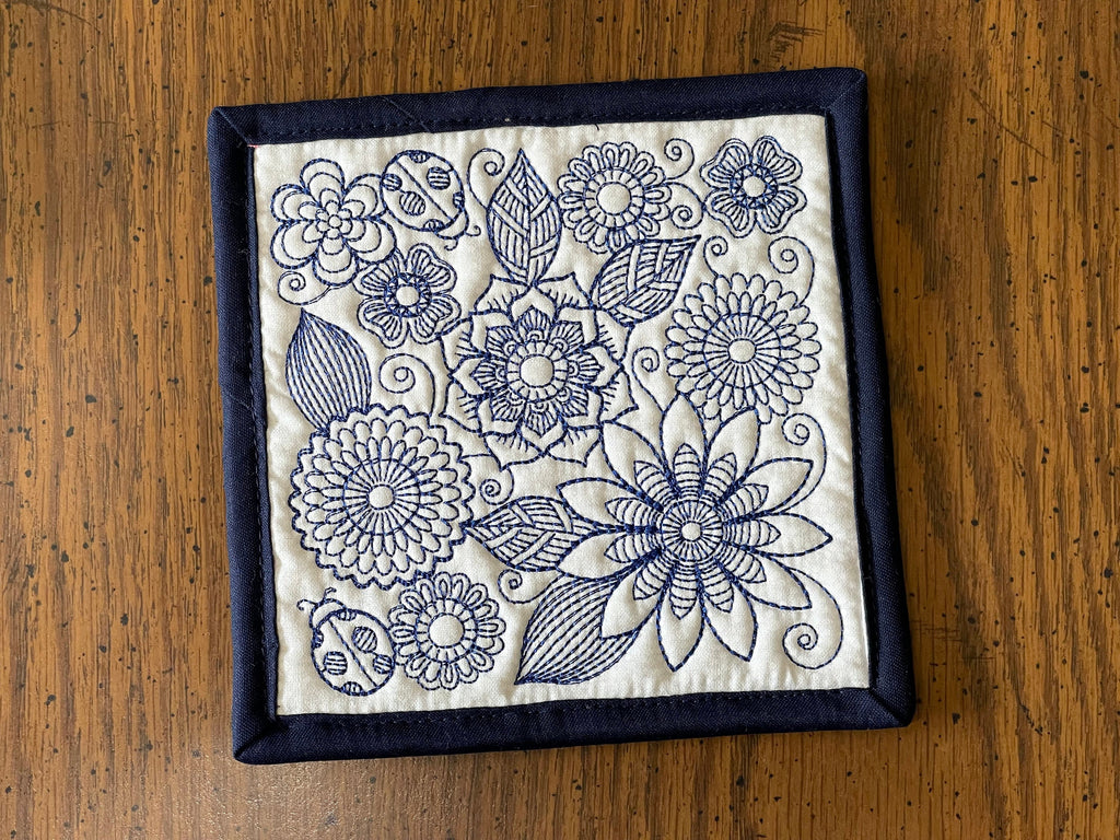 Quilted Fabric Coasters: Reversible Cotton Coaster Set
