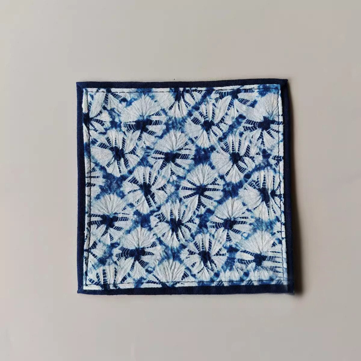 Indigo Tie-dye Coasters, Botanical Eco-dye Coasters, Vintage Chinese Coasters, Handmade Blue Coasters, Coffee Table Decoration