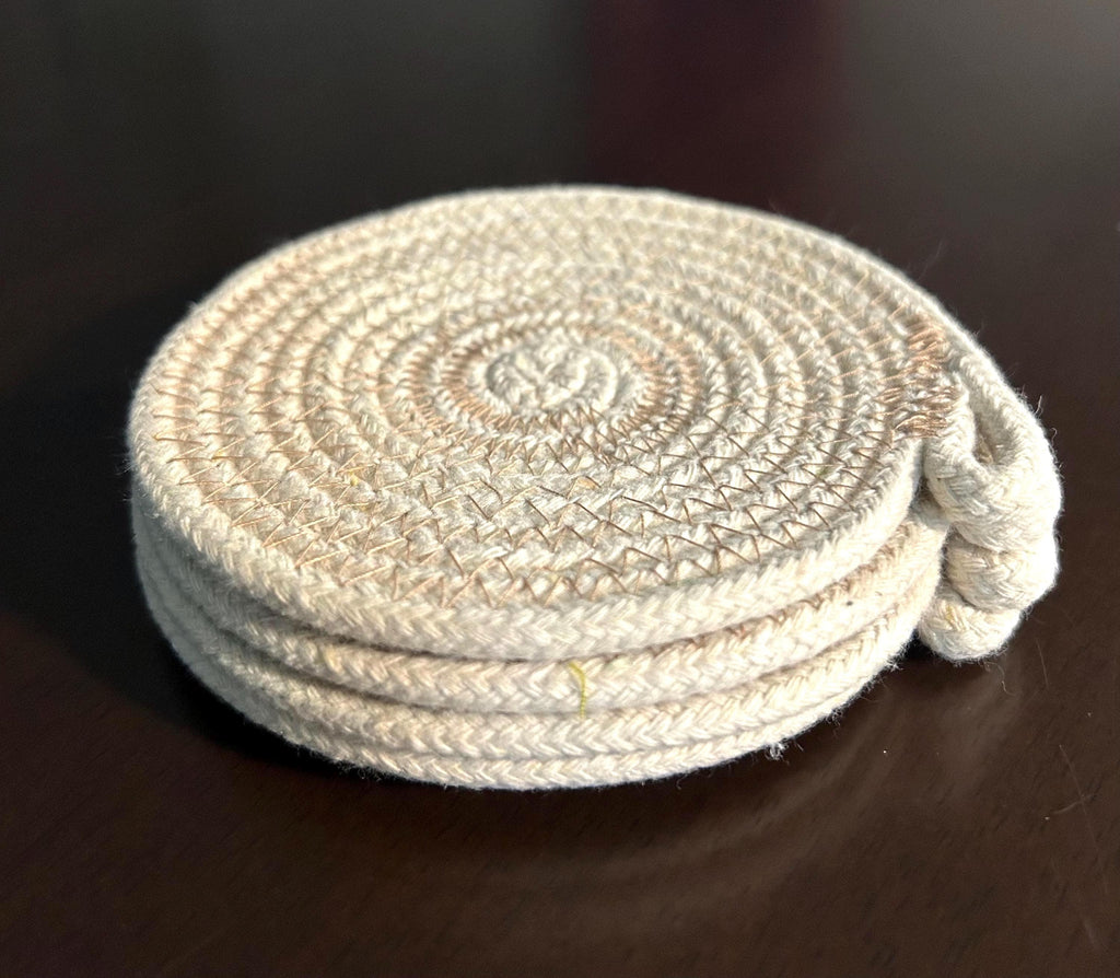 Cotton Stitched Drink Coasters , Natural - Sold In Pairs