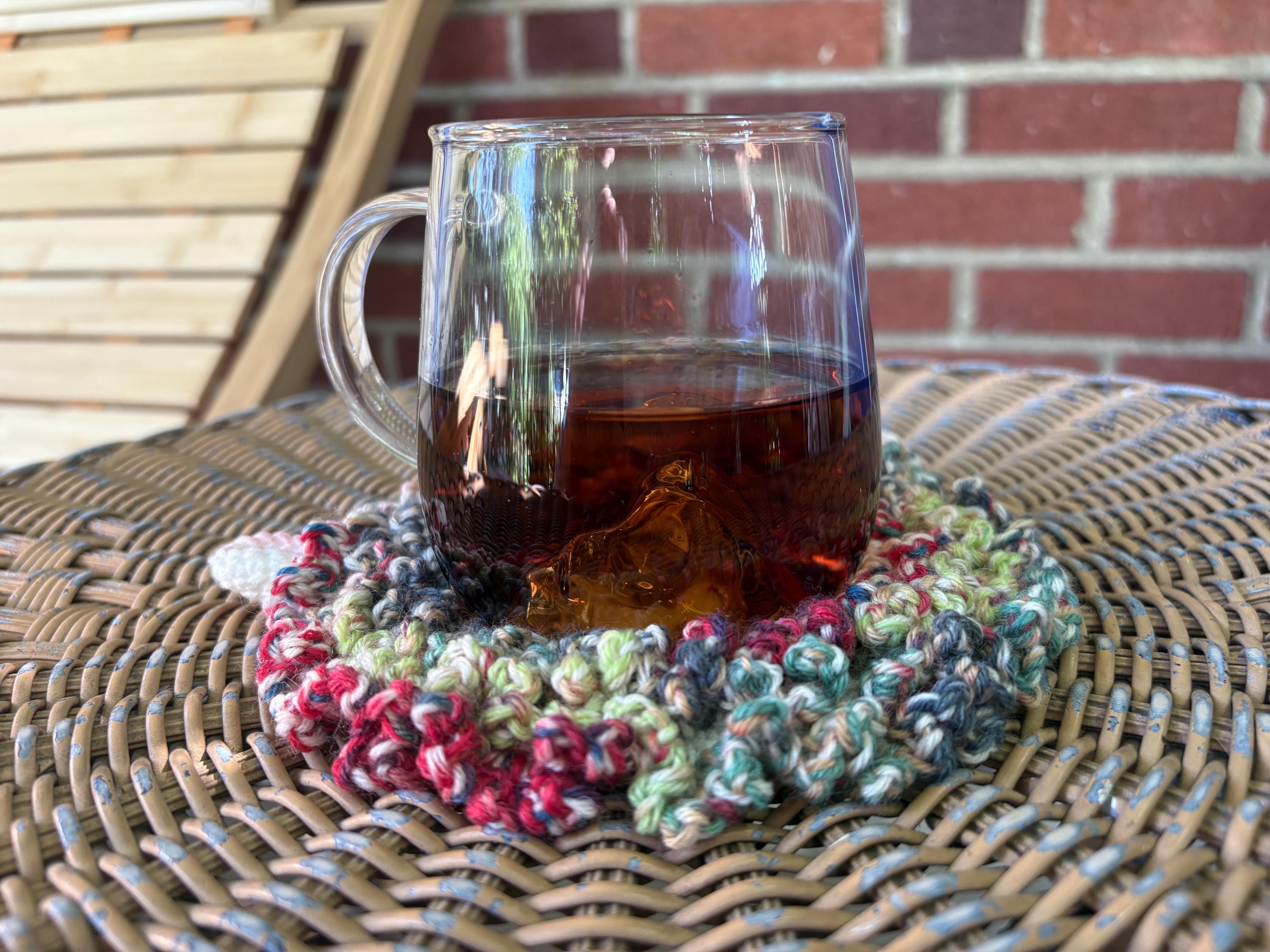 Crochet Fluffy Sheep Coaster, Farmhouse Mug Rug For Coffee Lover