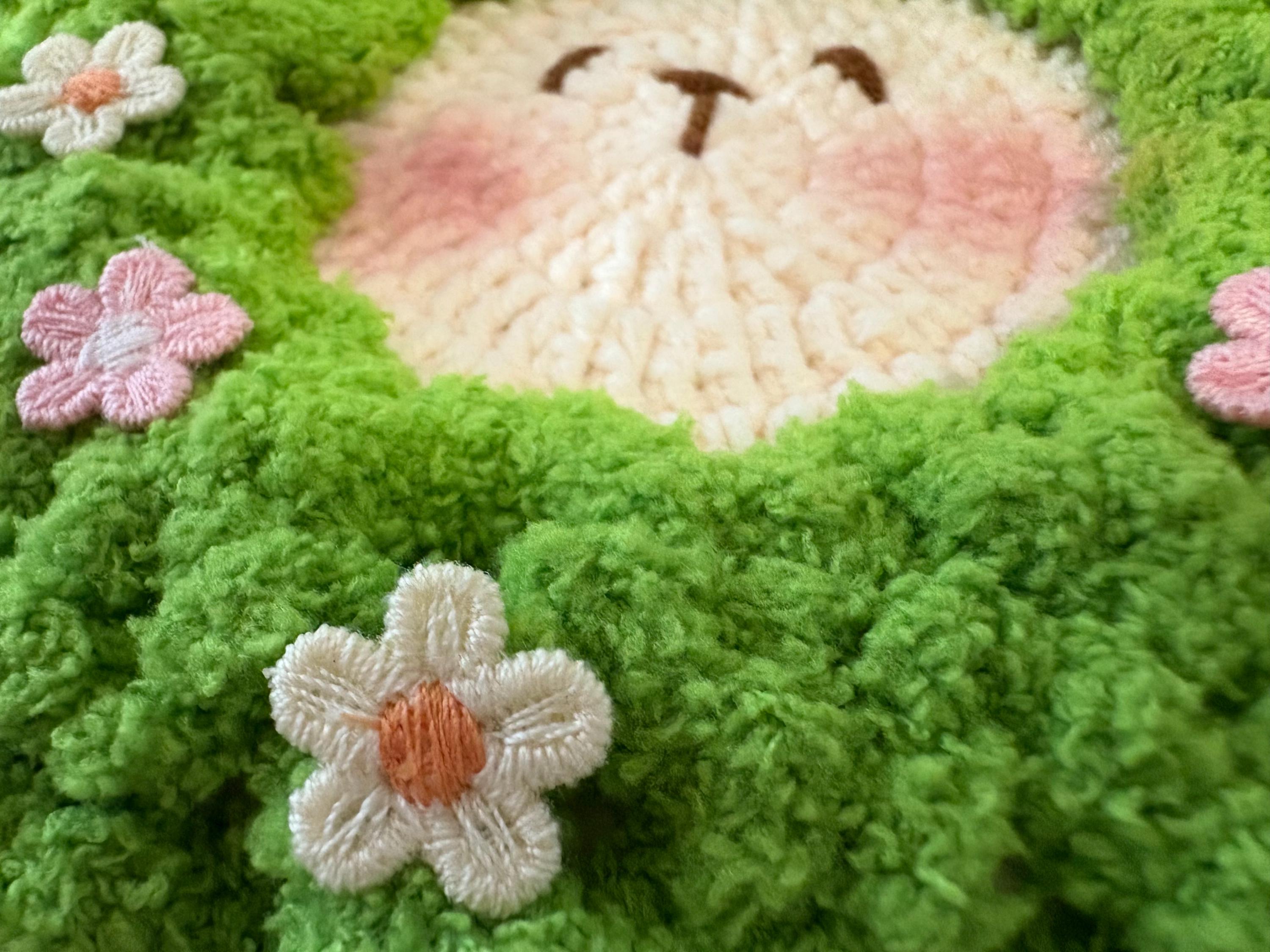 Crochet Fluffy Sheep Coaster, Farmhouse Mug Rug For Coffee Lover