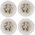 Handmade Beige Cotton Coasters: Provence Floral, Round, Set Of 4, 5.5 In