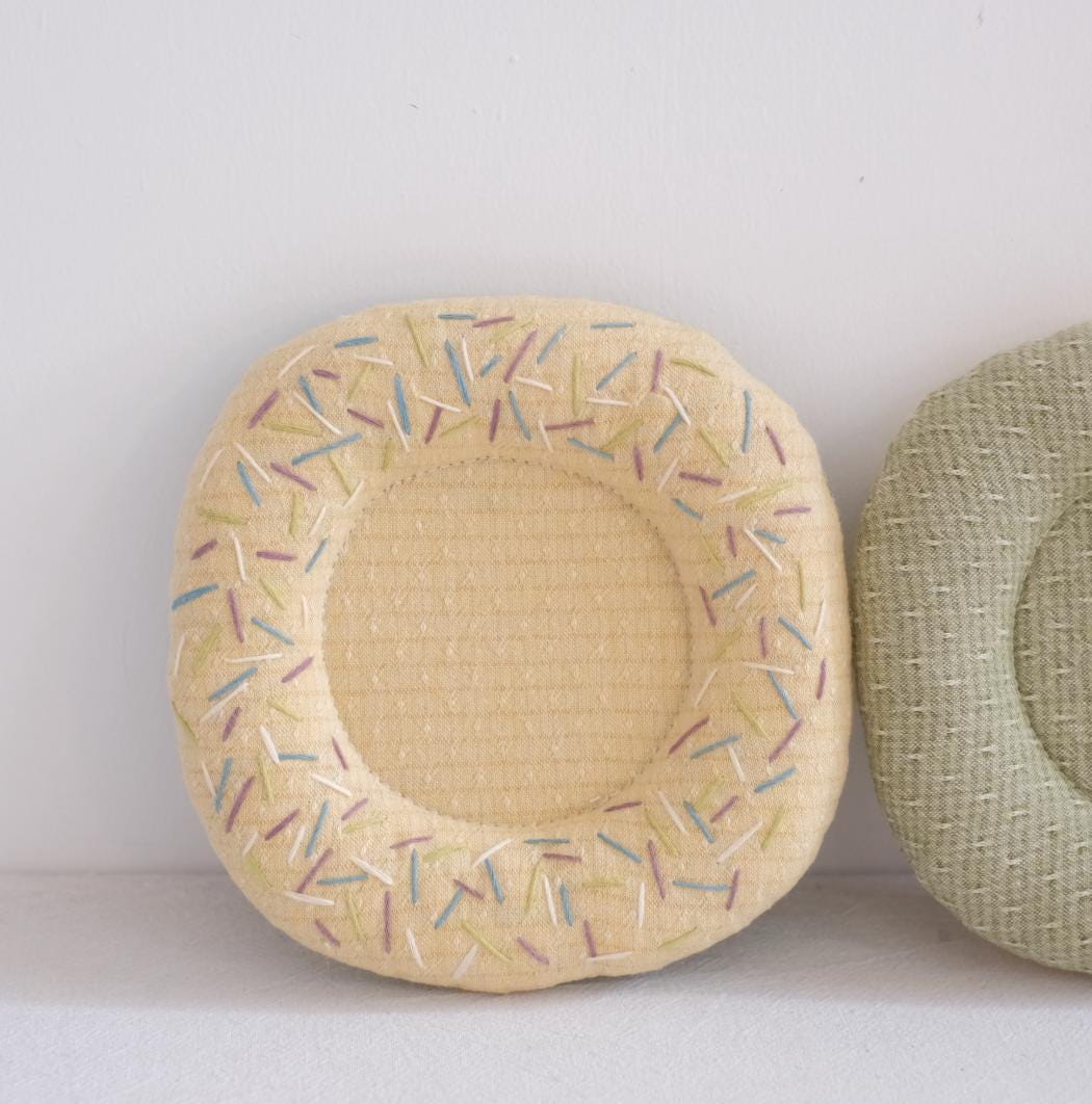 Handmade Embroidered Donut Coaster | Cotton Mug Mat