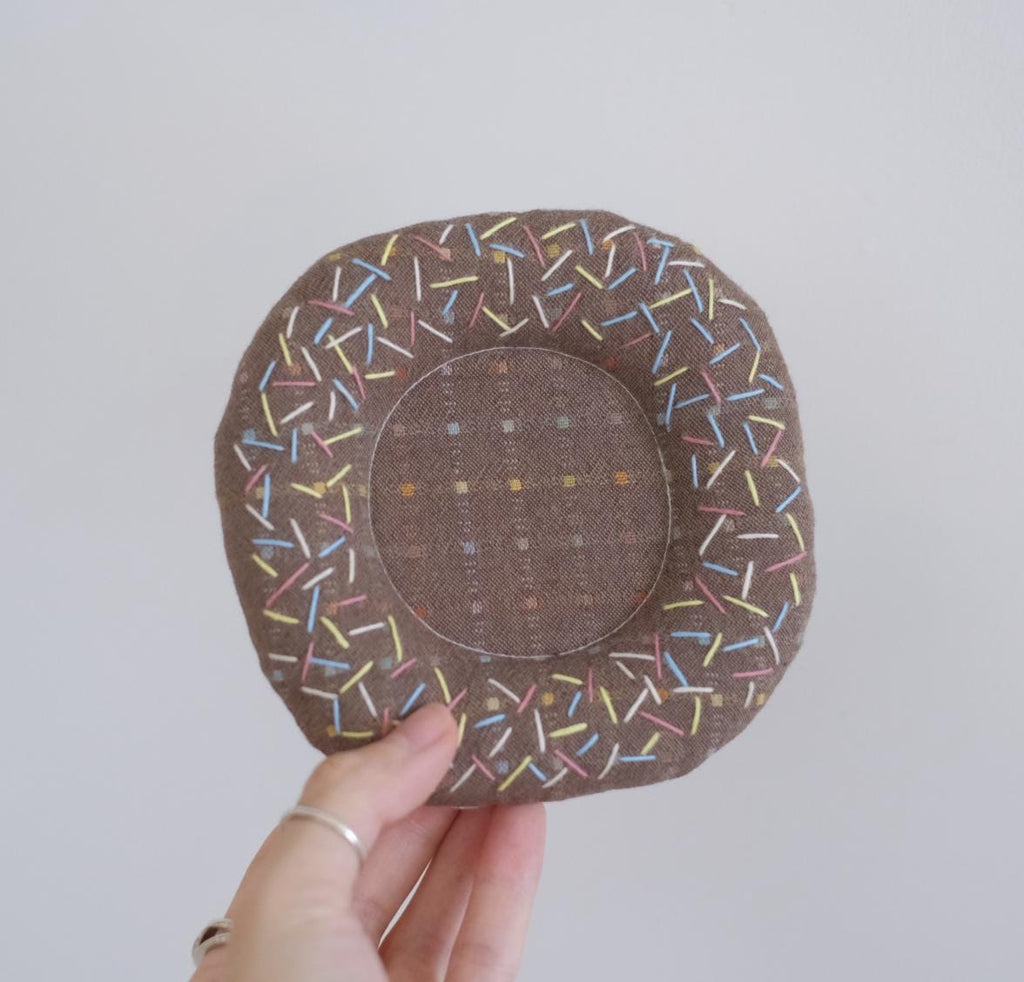 Handmade Embroidered Donut Coaster | Cotton Mug Mat