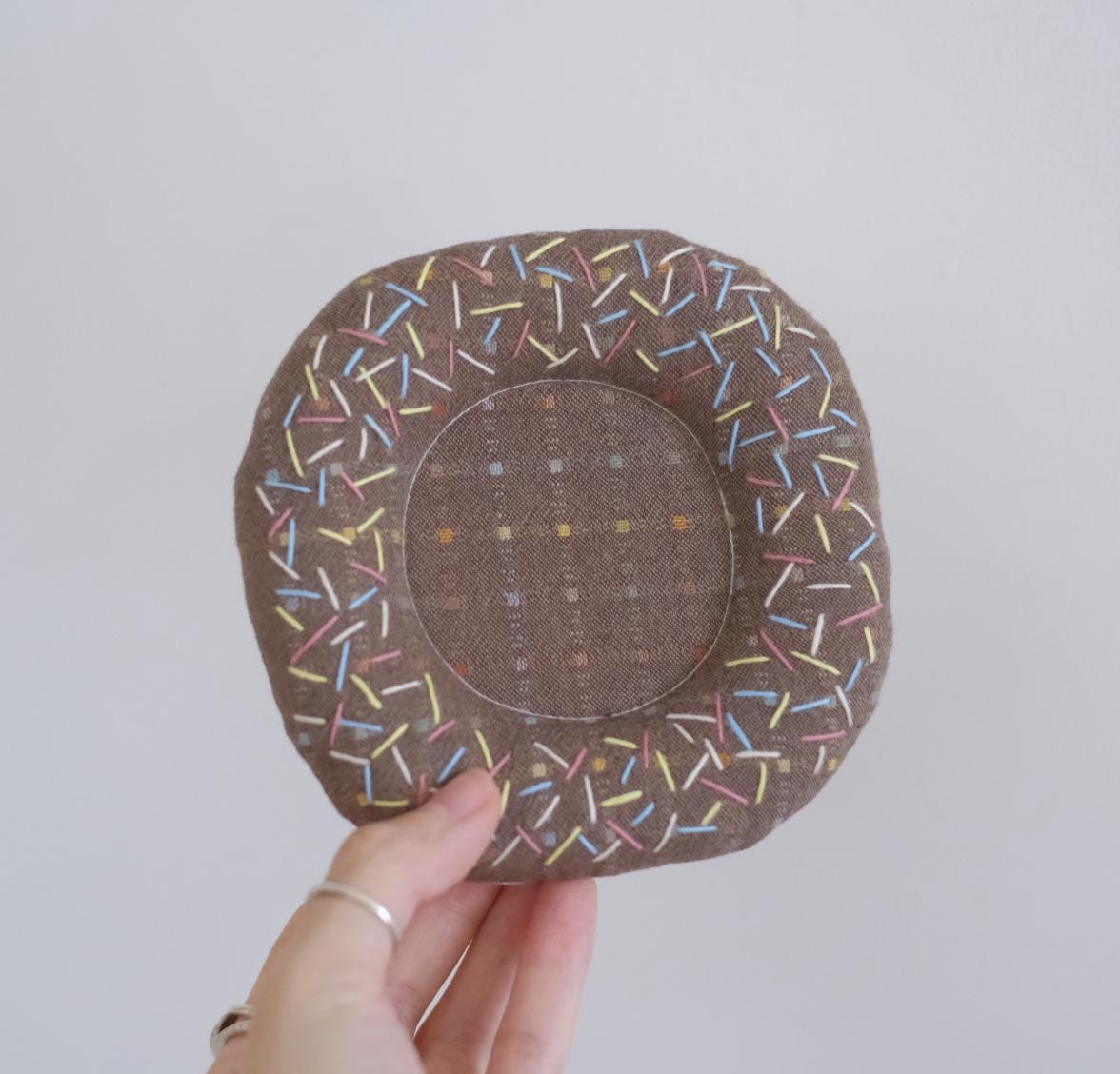 Handmade Embroidered Donut Coaster | Cotton Mug Mat