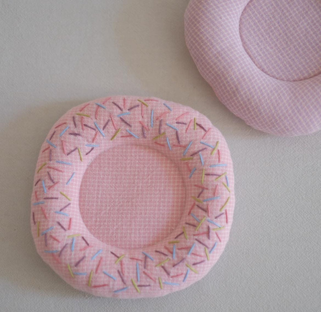 Handmade Embroidered Donut Coaster | Cotton Mug Mat