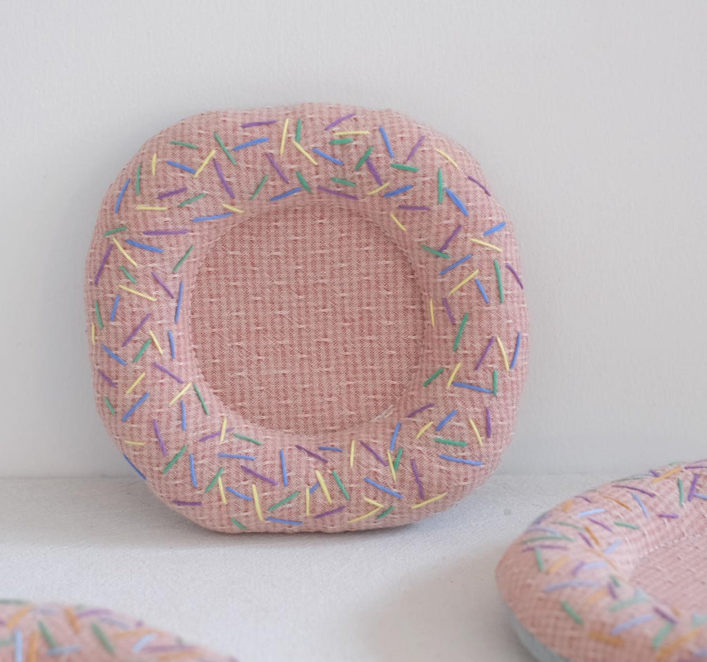 Handmade Embroidered Donut Coaster | Cotton Mug Mat