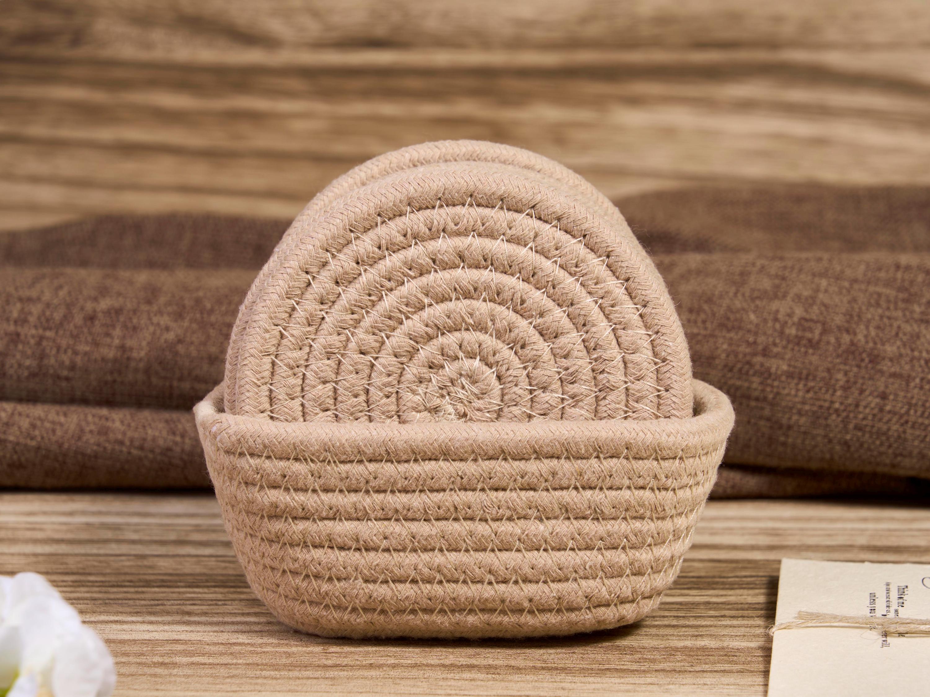 Handmade Cotton Rope Coasters Set,cotton Coaster,drink Coasters,woven Coasters Set,solid Color Coaster,kitchen Table Decor,housewarming Gift