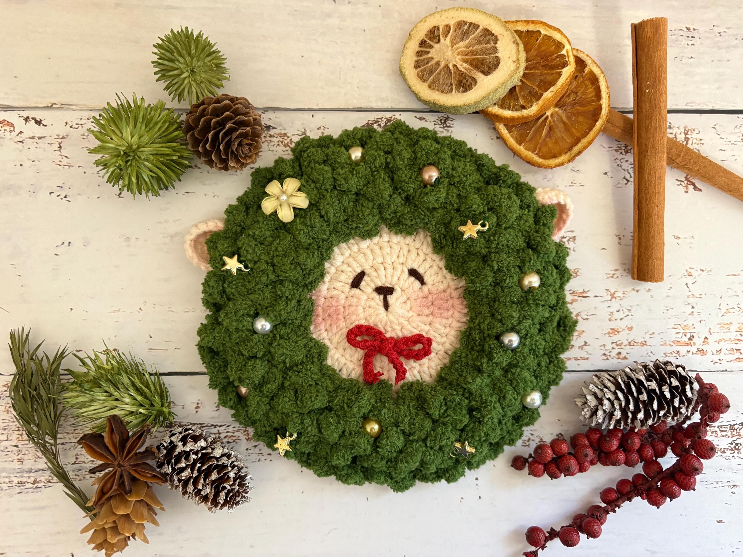 Crochet Fluffy Sheep Coaster, Farmhouse Mug Rug For Coffee Lover
