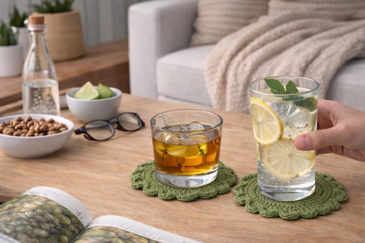 Handmade Crochet Cotton Coasters – Earthy Neutral Coaster