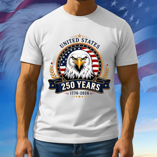 250 Years Of Freedom Shirt, Bald Eagle Patriotic Tshirt, Multicolor Tee For Independence Day, Gifts For Patriots